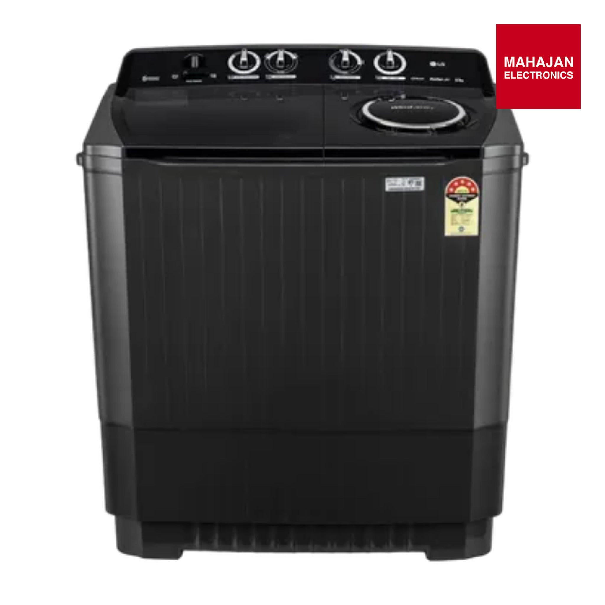 LG P8535SLMZ 8.5Kg Semi Automatic Top Load Washing Machine, Roller Jet Pulsator + Soak, Full Black Mahajan Electronics online