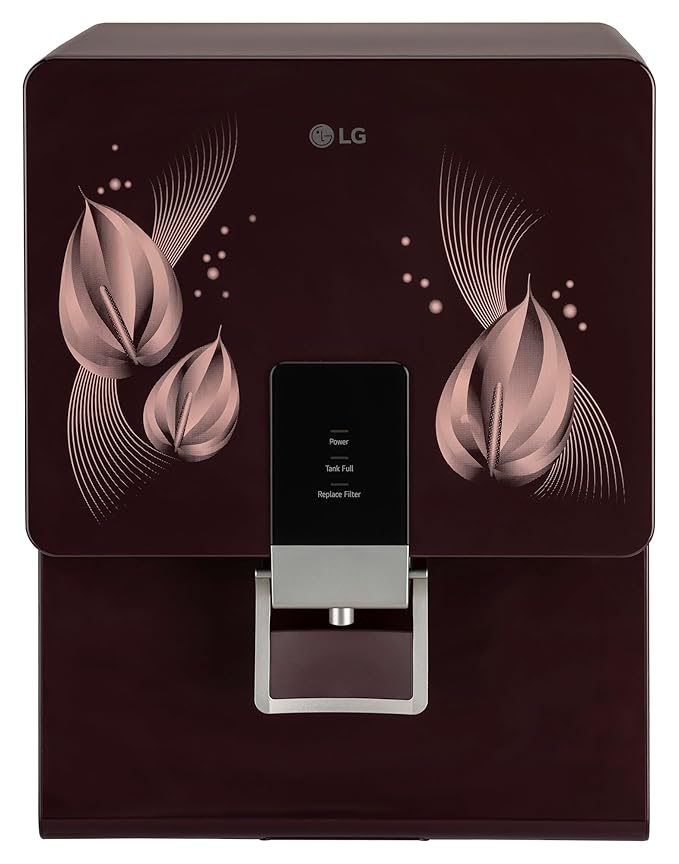 LG WW146RTLC RO + Mineral Booster Water Purifier 8L Storage Airtight Stainless Steel Tank Multi Stage Filtration Ideal for Borewell/Tanker/Municipal Water WW146RTLC, Crimson Red- Mahajan Electroncis Online