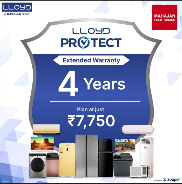 Lloyd 4 Year Extended Comprehensive Warranty Plan for Window & Split AC, Refrigerators with Gas Charging, PCB & Compressor Cover LLOYD
