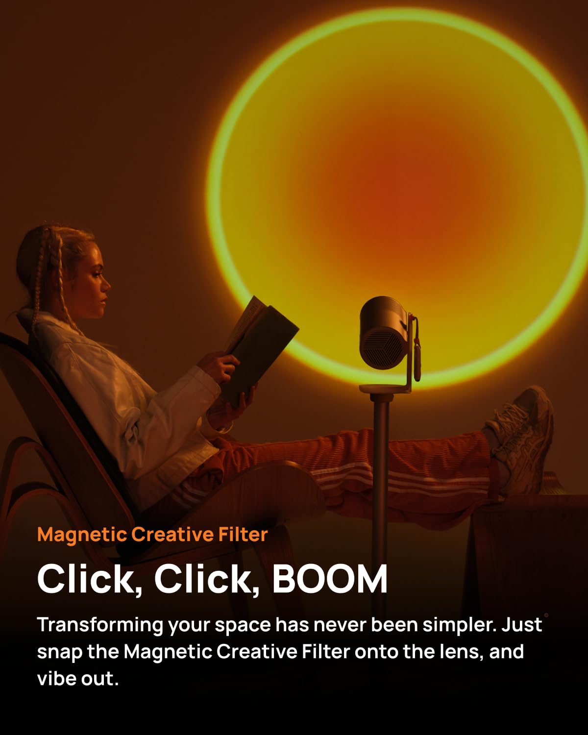 XGIMI MoGo 4 New Launch Portable DLP Projector, 1080P FHD, 360°Adjustable Stand, 2×6W Harman Kardon Speakers, Sunset Filter | Certified Google TV & Netflix, 2 x 6W Harman Kardon, Wifi, Bluetooth, Include Sunset Filter-Online Mahajan Electronics
