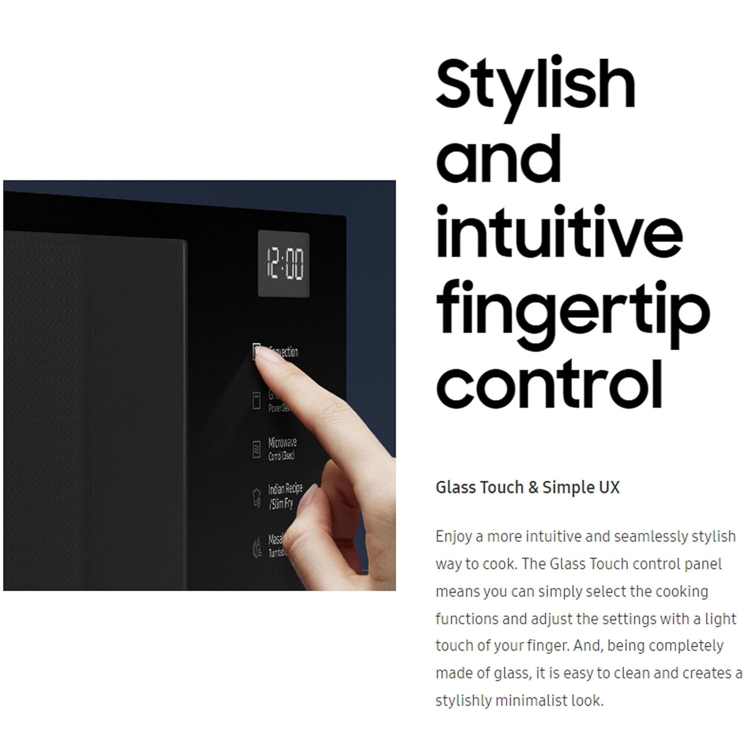 Samsung MC32B7382QC/TL 32L Convection Microwave Oven | Slim Fry, SmartThings, Indian Recipe Mode, Ceramic Inside – Clean Charcoal