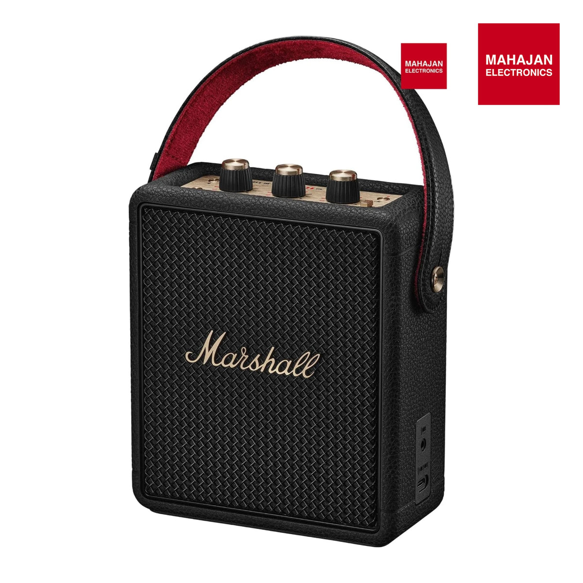 Marshall Stockwell III Portable Bluetooth Speaker with 40+ Hours of Playtime, (360° True Stereophonic Sound), IP55 Dust & Water Resistant, M Button for Presets – Mahajan Electronics Online.