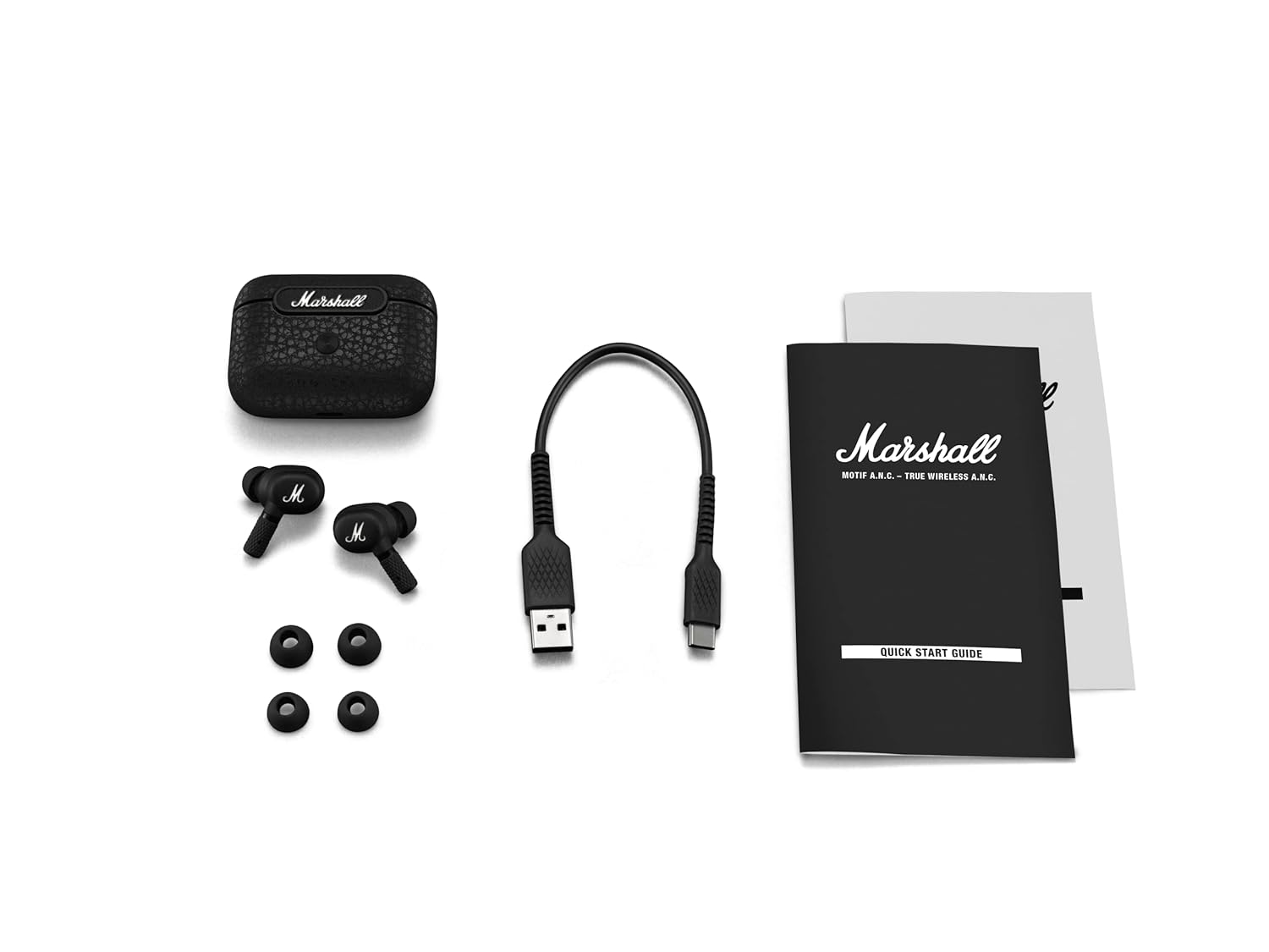 Marshall Motif True Wireless Noise Canceling in Ear Headphones, Black - Mahajan Electronics Online
