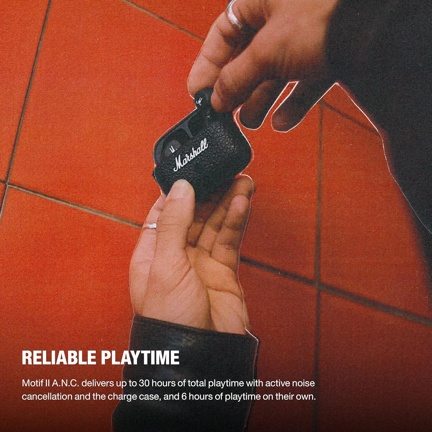 Marshall Motif II ANC - True Wireless Active Noise Cancelling Bluetooth Headphones, Earbuds, 30 Hours Playtime – Black - Mahajan Electronics Online