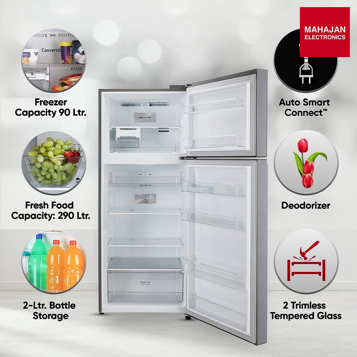 LG GLT3416NFDS 343L 1 Star Frost Free Double Door Refrigerator (Smart Inverter Compressor, Multi Air Flow ) – Mahajan Electronics Online.