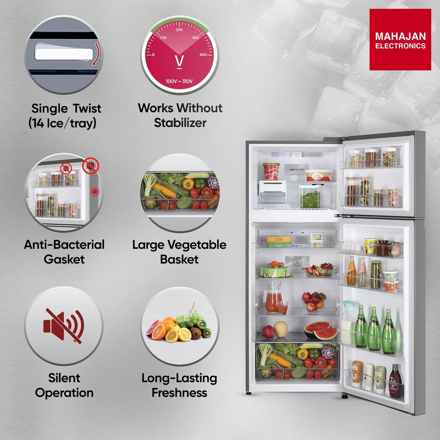 LG GLT3416NFDS 343L 1 Star Frost Free Double Door Refrigerator (Smart Inverter Compressor, Multi Air Flow ) – Mahajan Electronics Online.