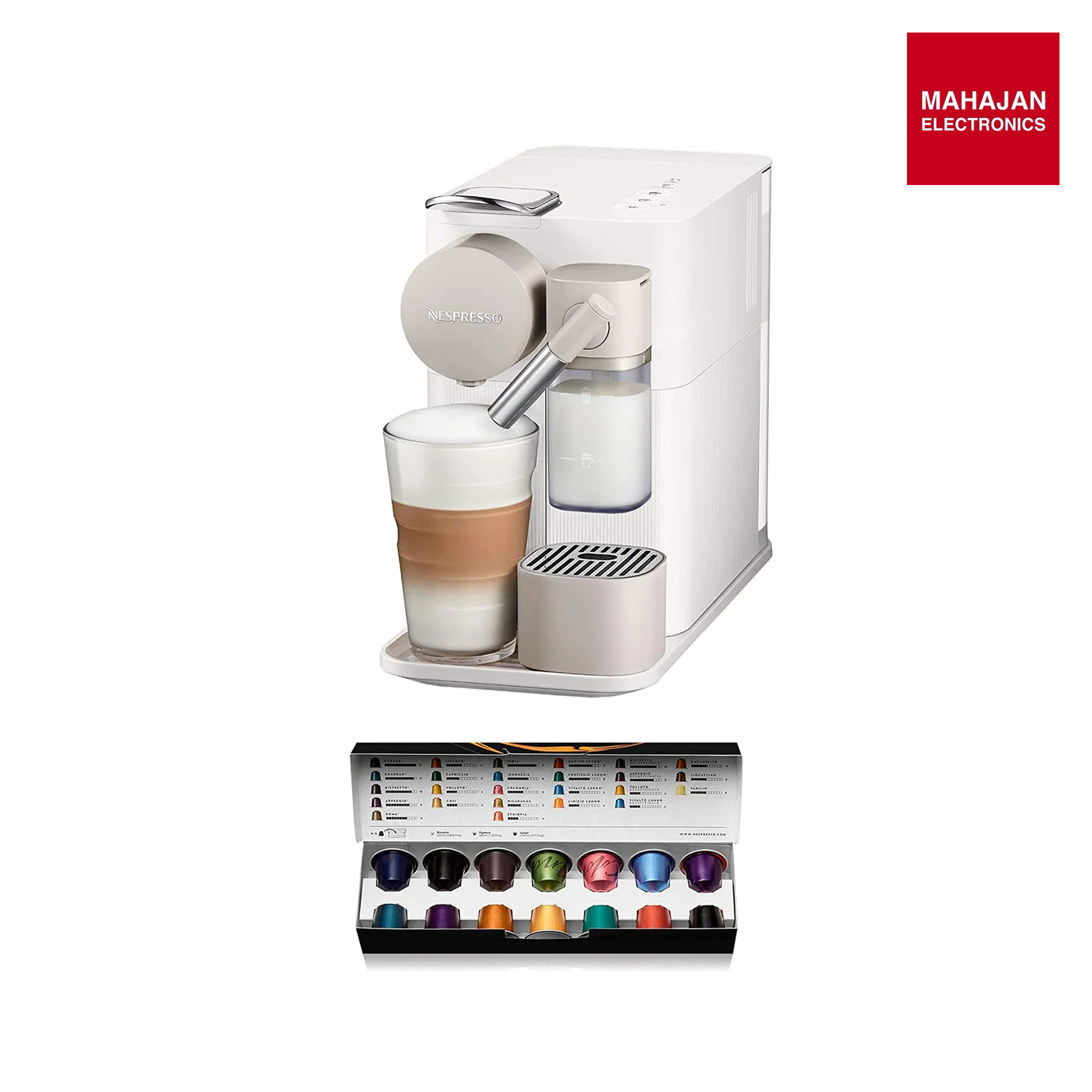 Nespresso Latissima 1400W One EN510.W Single Serve Coffee Machine (Silky White, 1L) mahajan electronics