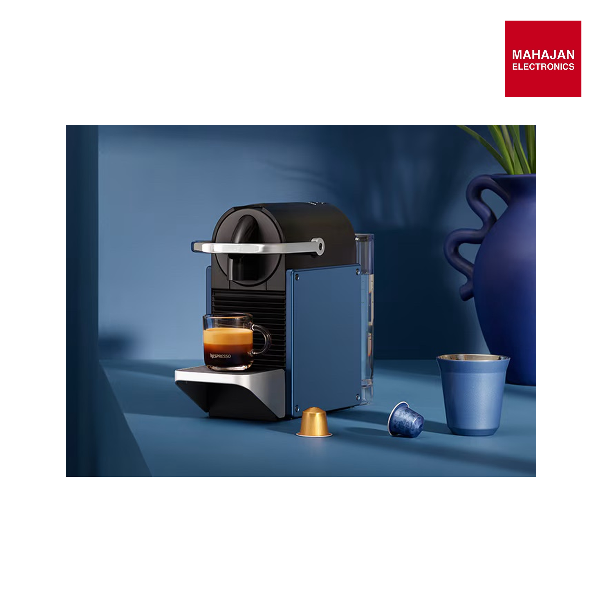 Nespresso Pixie EN127.BL Espresso Maker | 19-Bar Pump | 25 s Heat-Up | Compact Design | Blue