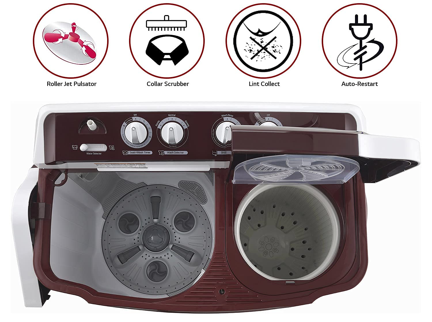 LG P8035SRAZA 8 kg Semi Automatic Top Load Washing Machine, White 2025 Mahajan Electronics Online