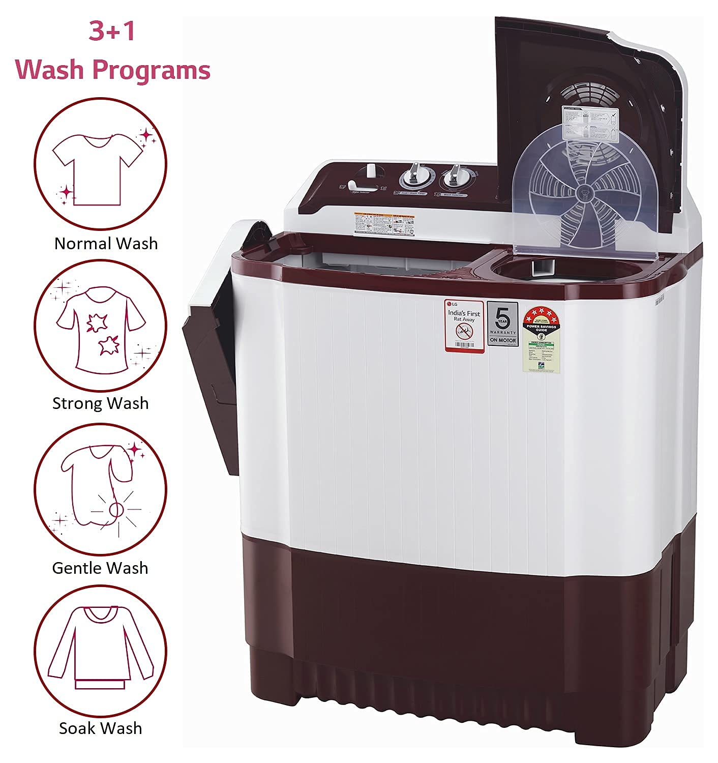 LG P8035SRAZA 8 kg Semi Automatic Top Load Washing Machine, White 2025 Mahajan Electronics Online