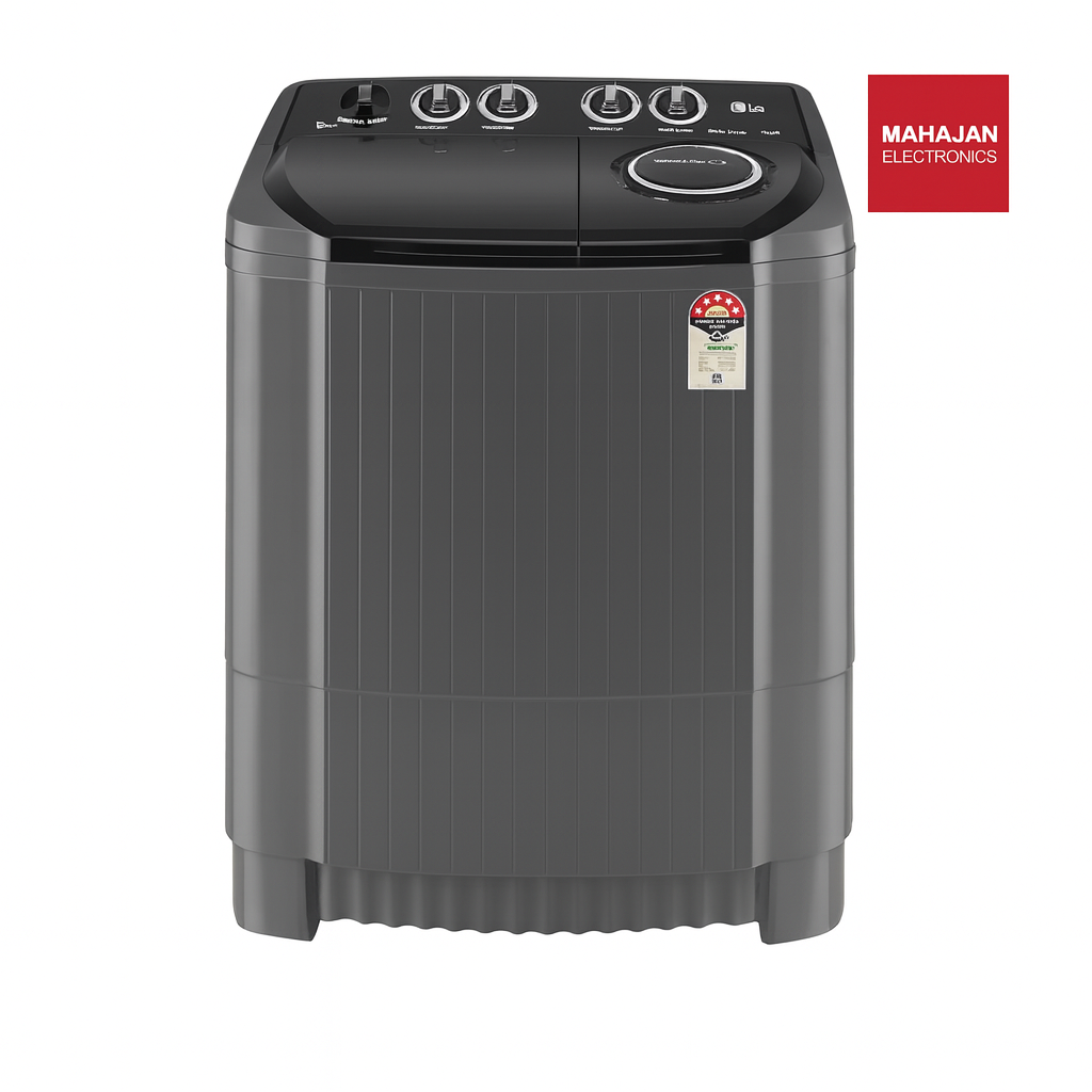 LG P9555SKAZ 9.5Kg, Semi Automatic Top Load Washing Machine, , Roller Jet Pulsator + Soak, Rat Away, Middle Black) Mahajan Electronics Online