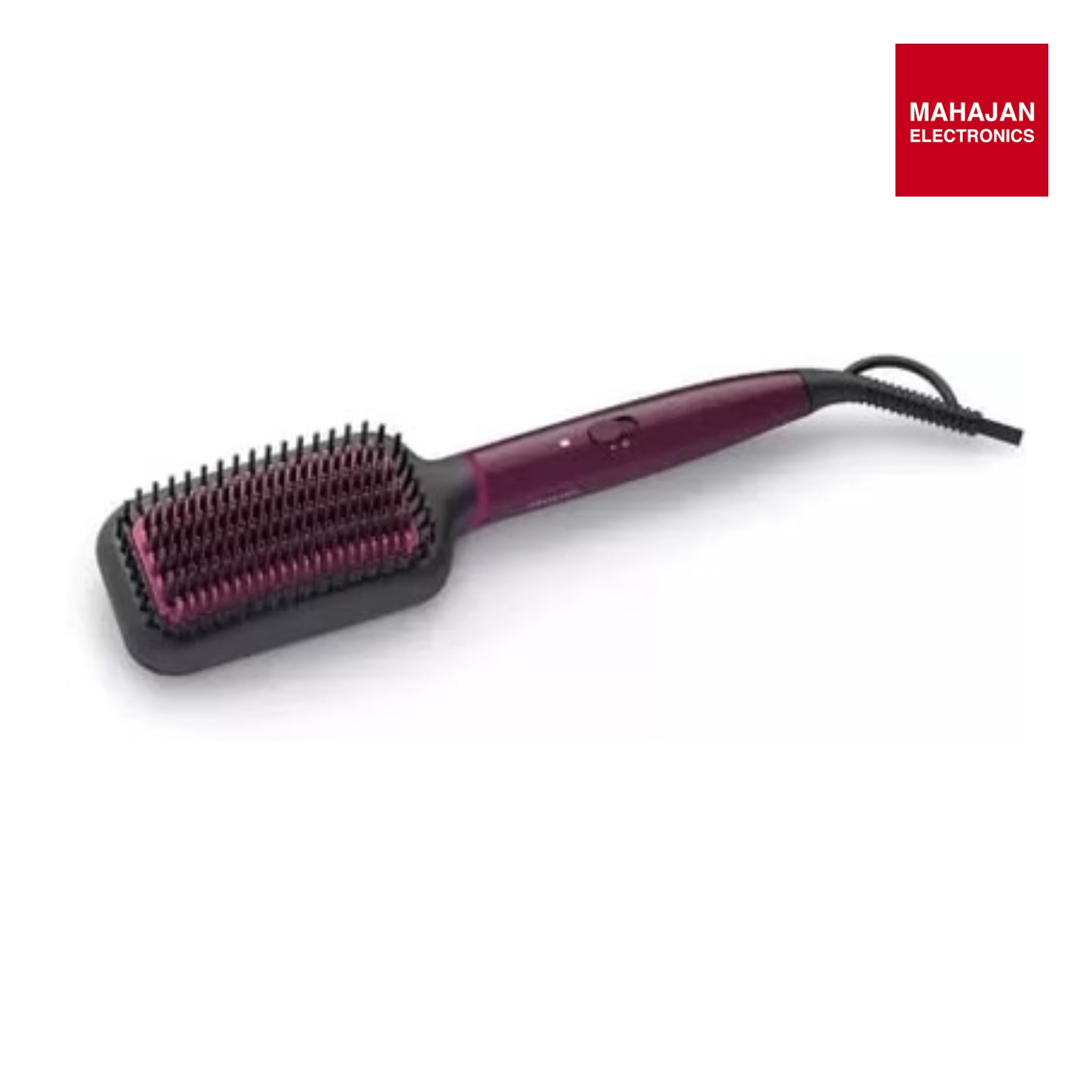 PHILIPS BHH730/00 (Dark Wine Color) Naturally Heated, Silk Protect technology, Hair Straightener Brush - Mahajan Electronics Online