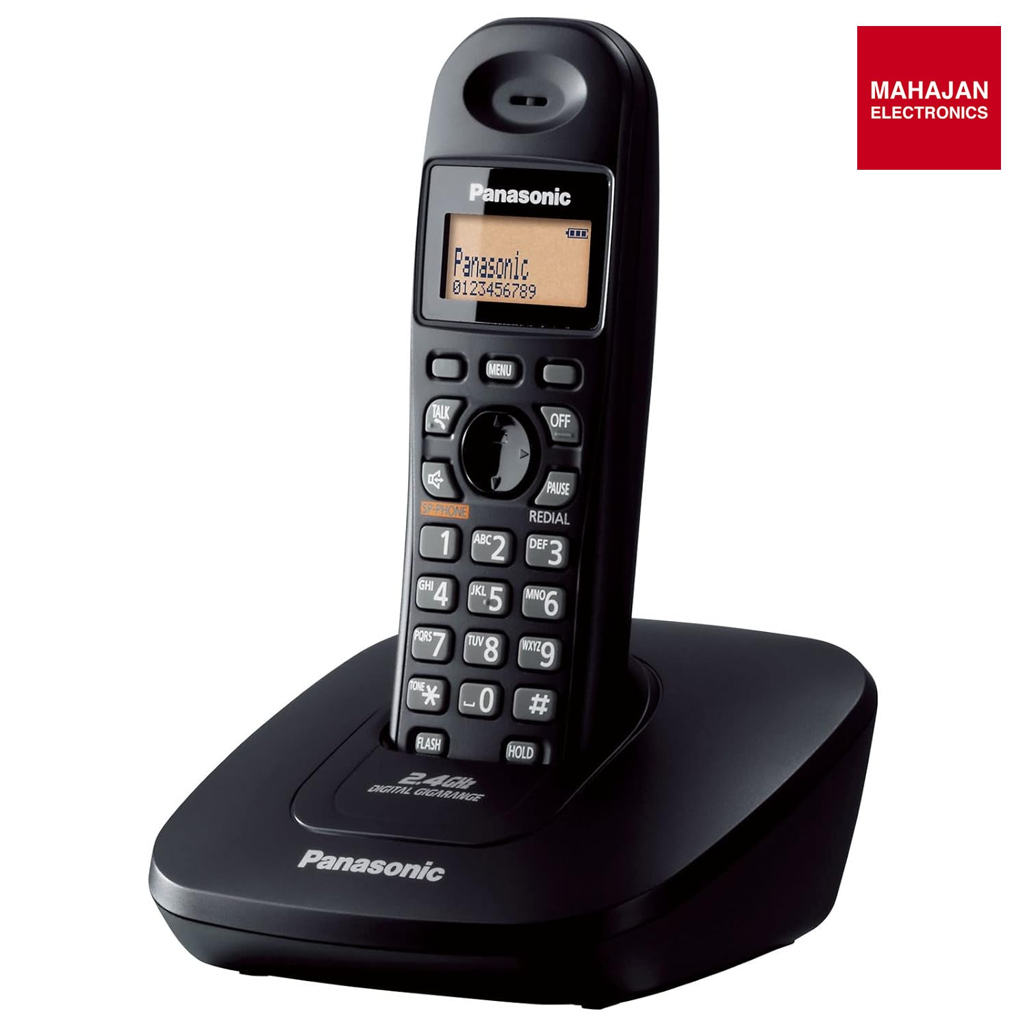 Panasonic KX-TG3611SXB Single Line 2.4GHz Digital Cordless Phone Black - Mahajan Electronics Online