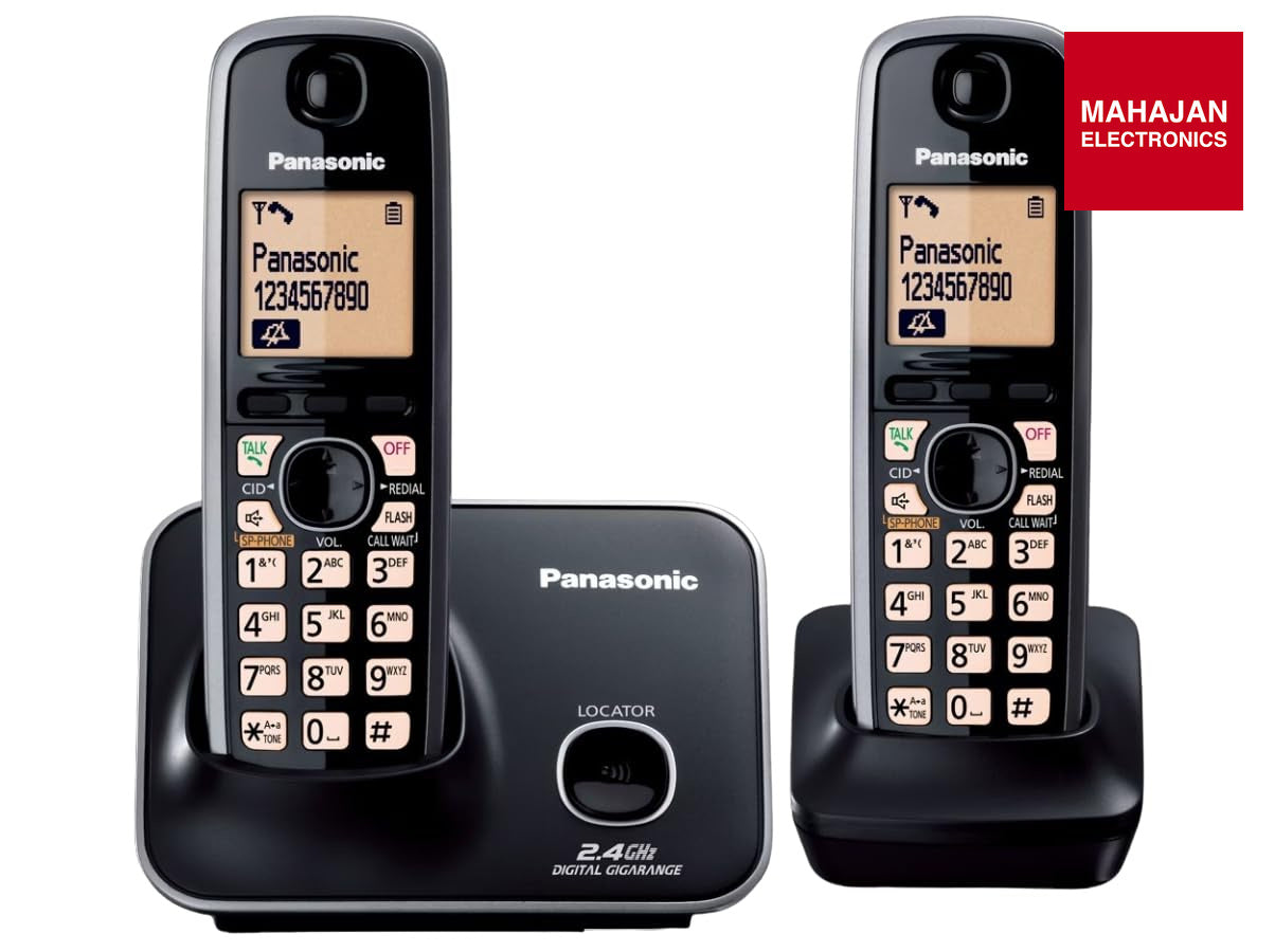 Panasonic KX-TG3712SXB Single Line 2.4GHz Digital Cordless Telephone (Black) - Mahajan Electronics Online