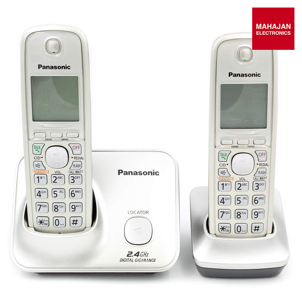 Panasonic KX-TG3712SXN Dual Handset Cordless Phone Silver - Mahajan Electronics Online