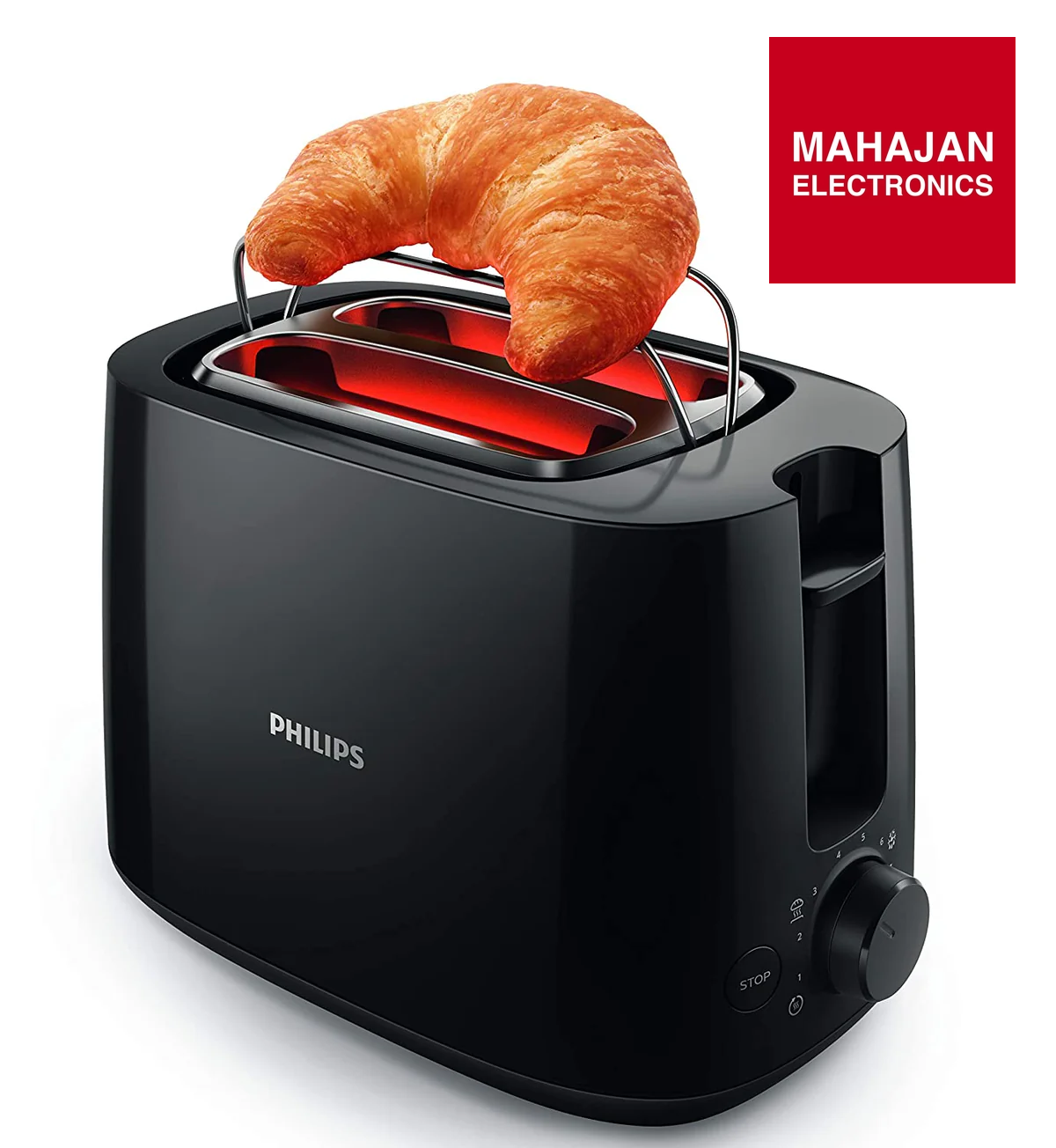 Philips HD2583/90 600W 2-in-1 Toaster & Grill with 8 Browning Settings, Bun Rack & Crumb Tray – Black