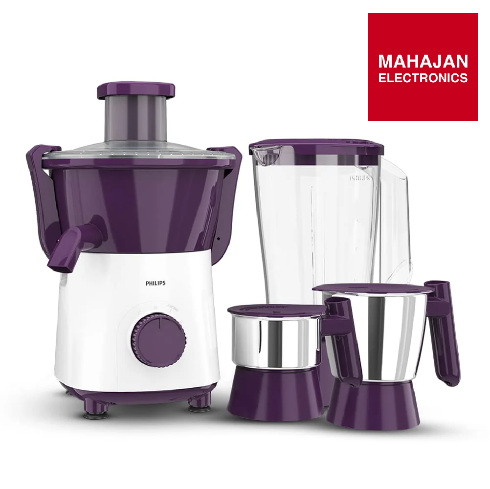 Philips HL7568/02 500W Juicer Mixer Grinder with 3 Jars and XL feeding tube, quick and easy assembly - Mahajan Electronics Online