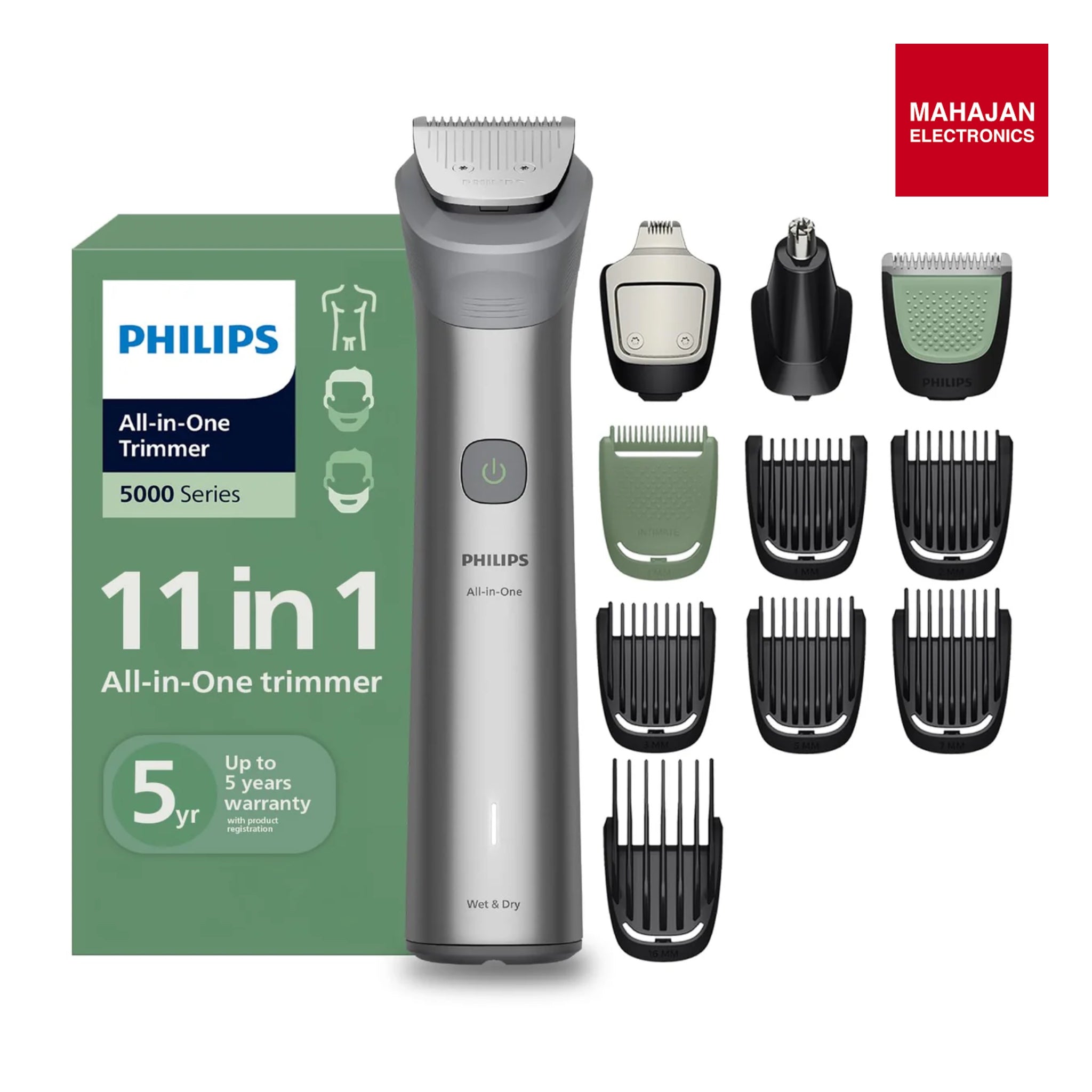 Philips MG5932 Men's Trimmer* | Effortless styling | BeardSense Technology | All-in-One Grooming Kit- Face, Head, Body | 120min runtime | IPX7 Waterproof Mahajan Electronics Online