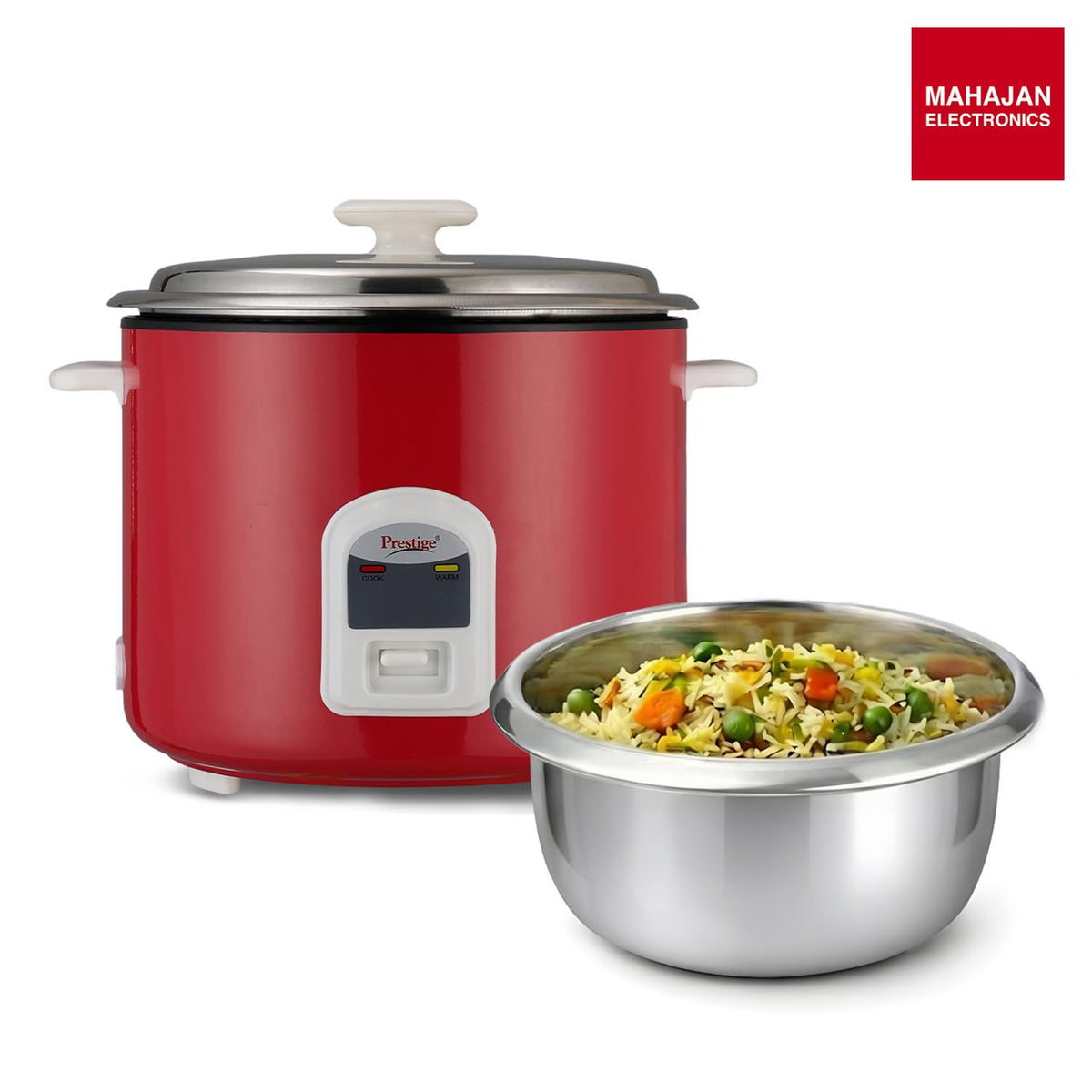 Prestige Delight Cute 2 8 SS 2 8L 700W Electric Rice Cooker Silky Red-Online Mahajan Electronics