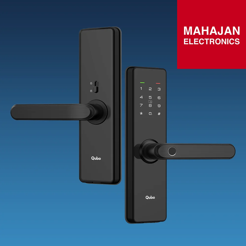 Qubo Smart Door Lock ALPHA (Black) | 5-in-1 Keyless Access | Fingerprint, PIN, RFID & App Control | Aluminium Alloy | Mahajan Electronics Delhi NCR
