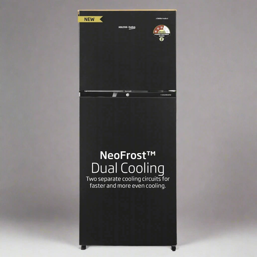 Voltas Beko RFF295C/WPXBR0I0000GD 250 L, 3 Star, Double Door Frost Free Refrigerator (Wooden Black) Mahajan Electronics Online
