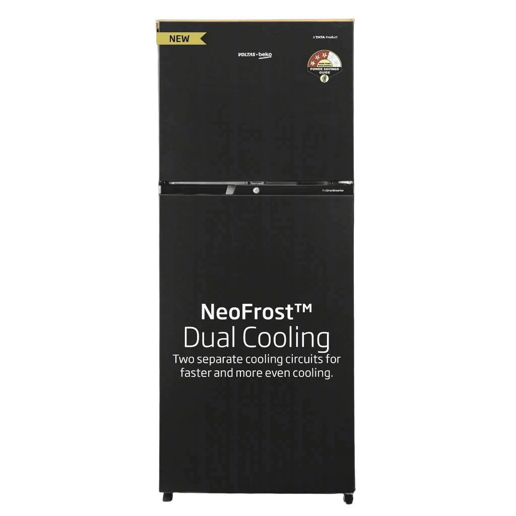 Voltas Beko RFF295C/WPXBR0I0000GD 250 L, 3 Star, Double Door Frost Free Refrigerator (Wooden Black) Mahajan Electronics Online