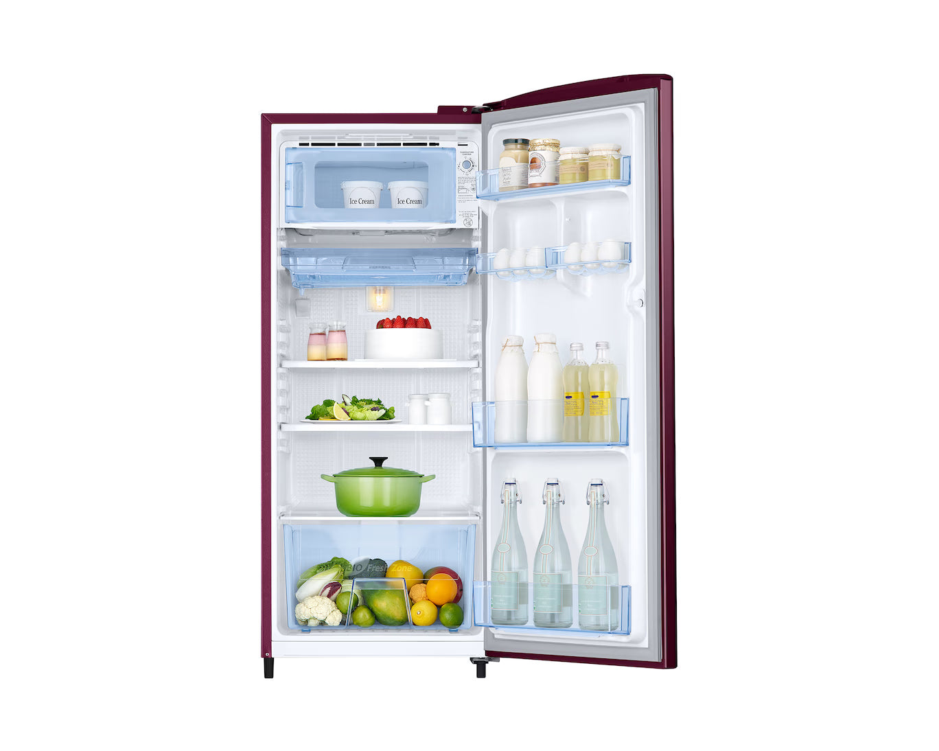 Samsung RR20H2712HN/NL 183 L, 2 Star, Digital Inverter, Direct-Cool Single Door Refrigerator ( Himalayan Poppy Red)-Online Mahajan Electronics