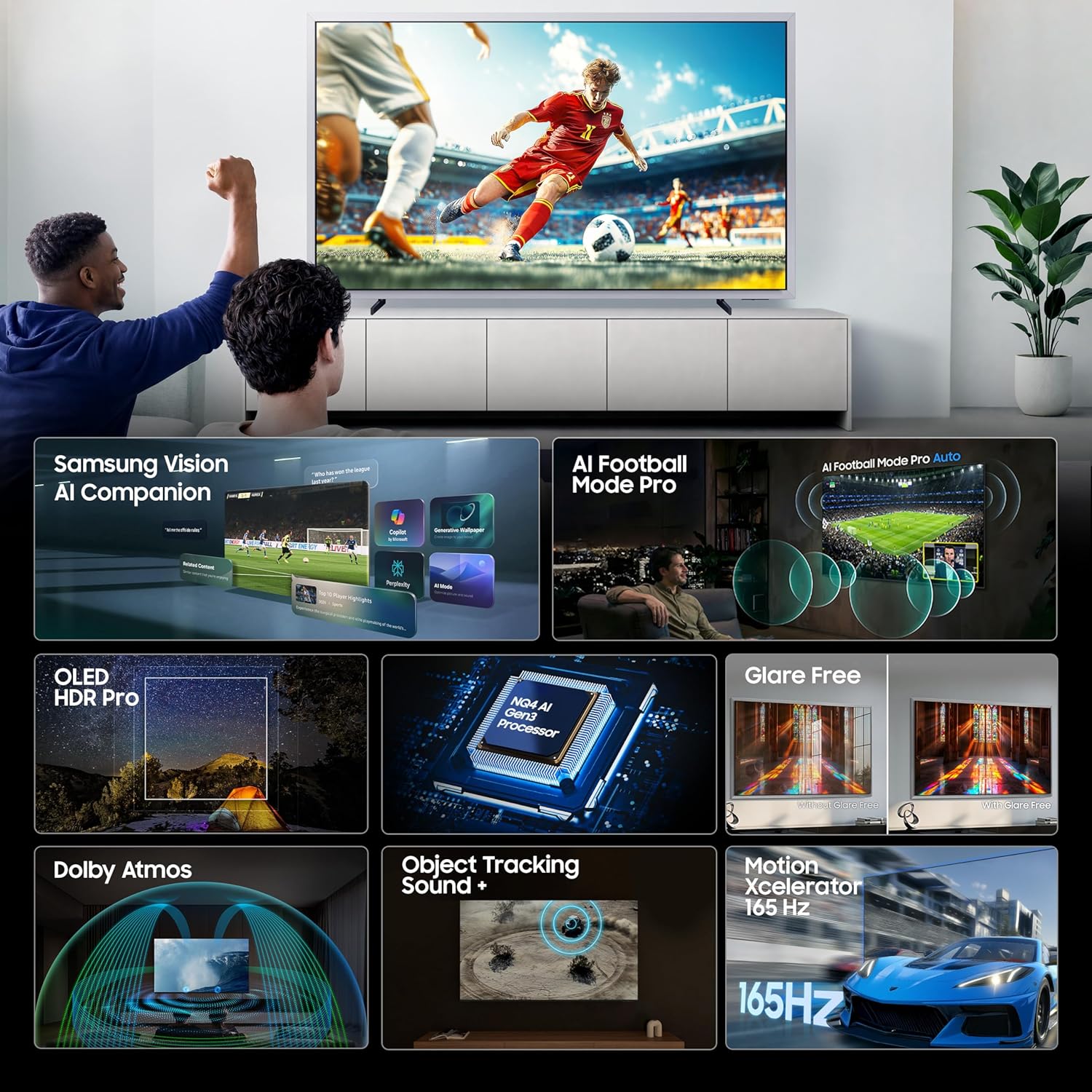 Samsung QA65S95HXULXL 65 Inch OLED 4K Smart AI TV | Vision AI | NQ4 AI Gen3 Processor | Motion Xcelerator 165Hz-Online Mahajan Electronics