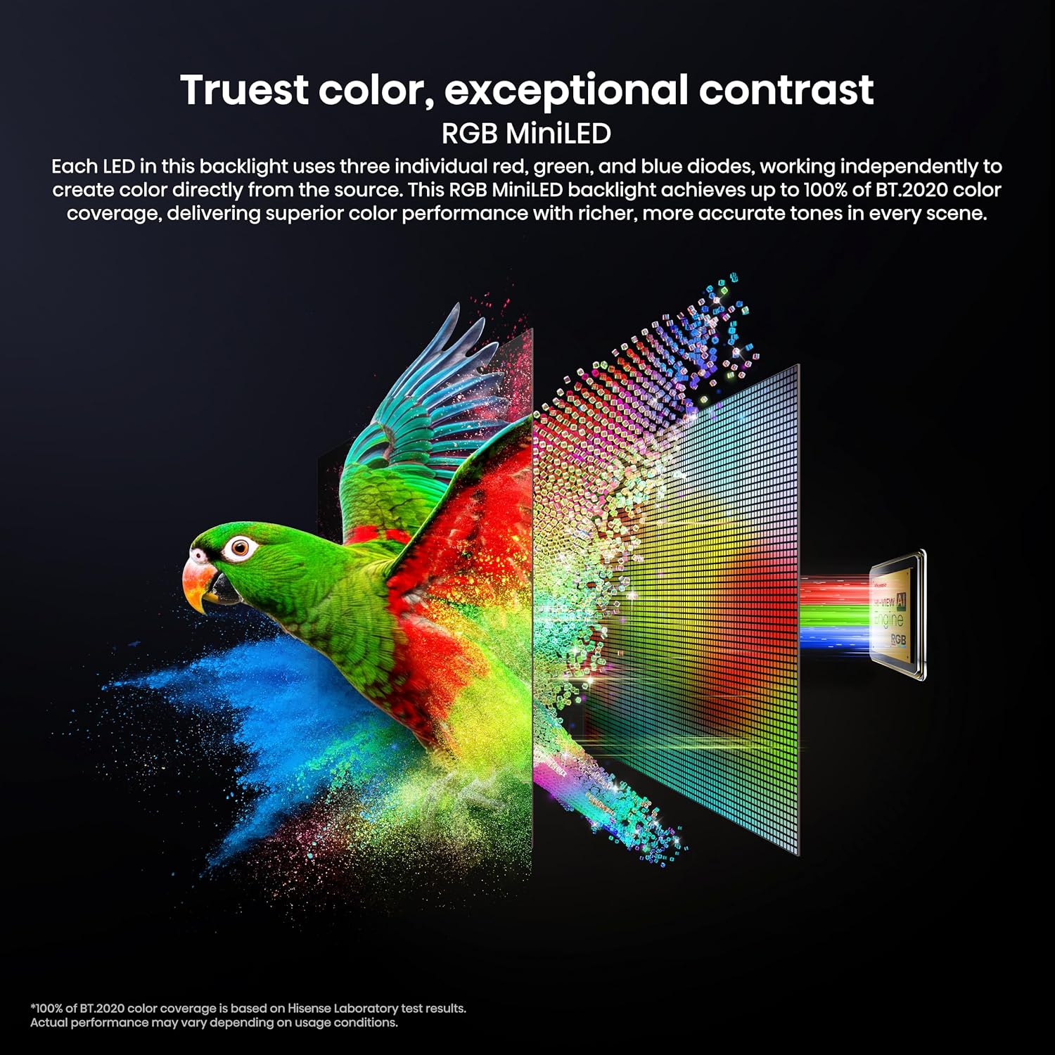 Hisense 55 Inch 55UR8S | RGB MiniLED | Hi-View AI Engine RGB | Native 180Hz Game Mode | Up to 3500 nits Peak Brightness | IMAX Enhanced | 2.1.2 Multi-Channel Surround | AI RGB Light Sensor-Online Mahajan Electronics