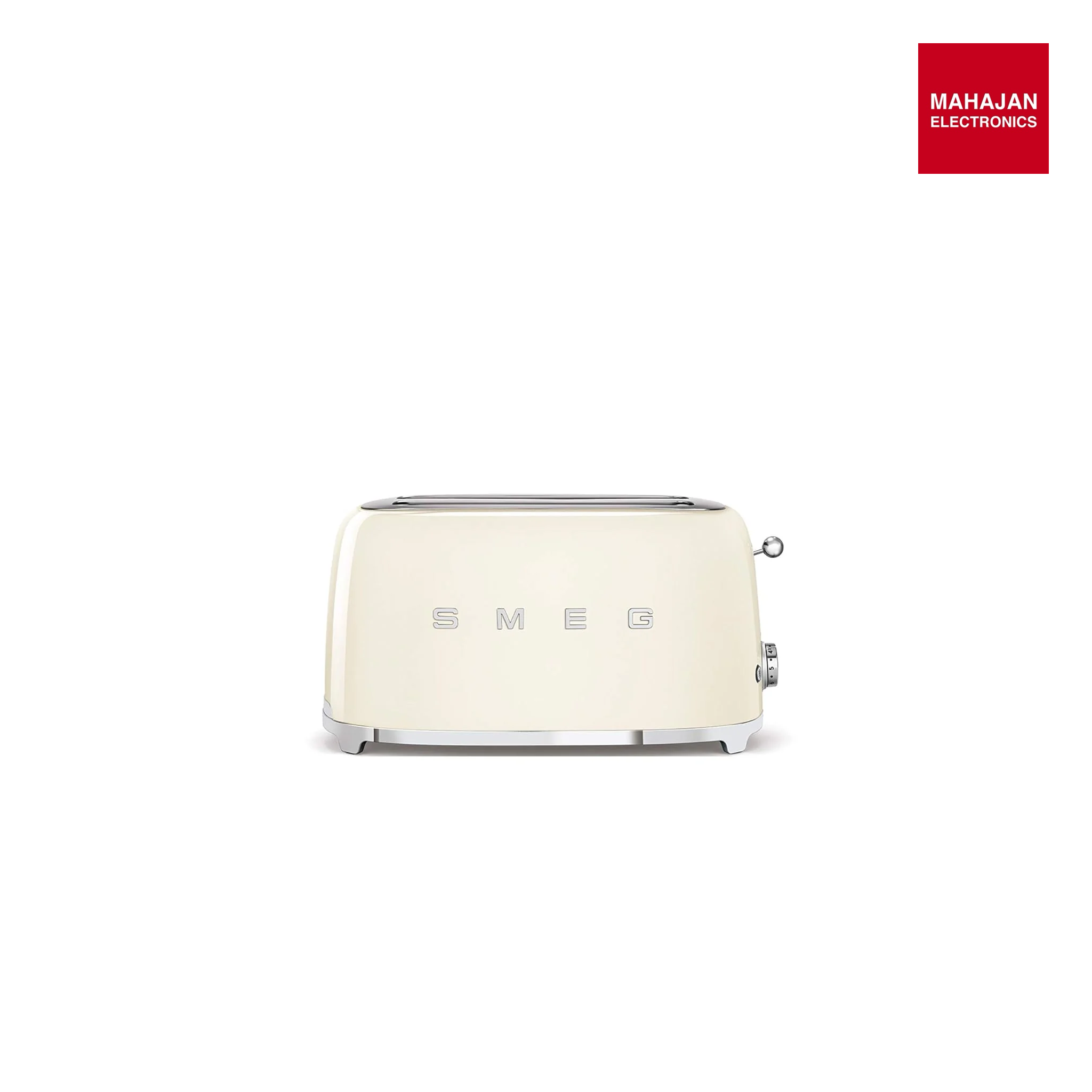 SMEG TSF02CREU 4 Slice Toaster Cream | Extra-Wide Slots | 50’s Retro Style | 6 Browning Levels | Defrost, Reheat & Bagel
