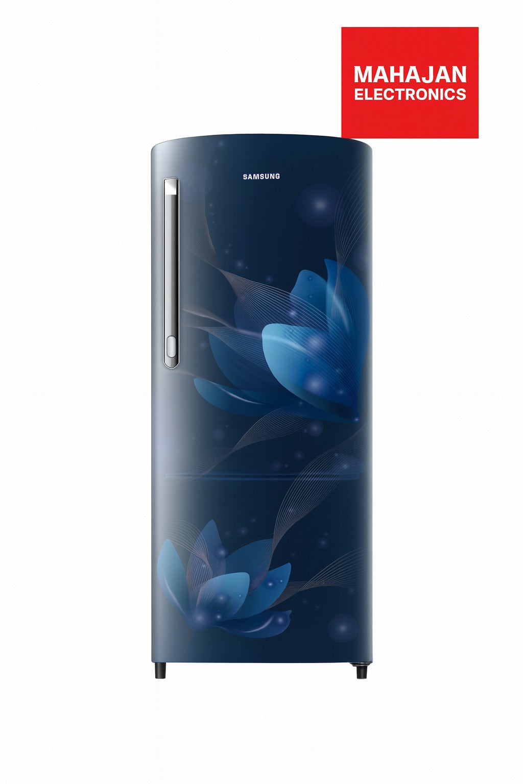 Samsung 184L 2 Star Single Door Refrigerator with Digital Inverter, Toughened Glass Shelves & Stylish Blooming Saffron Blue Finish (RR20C2712U8/NL)