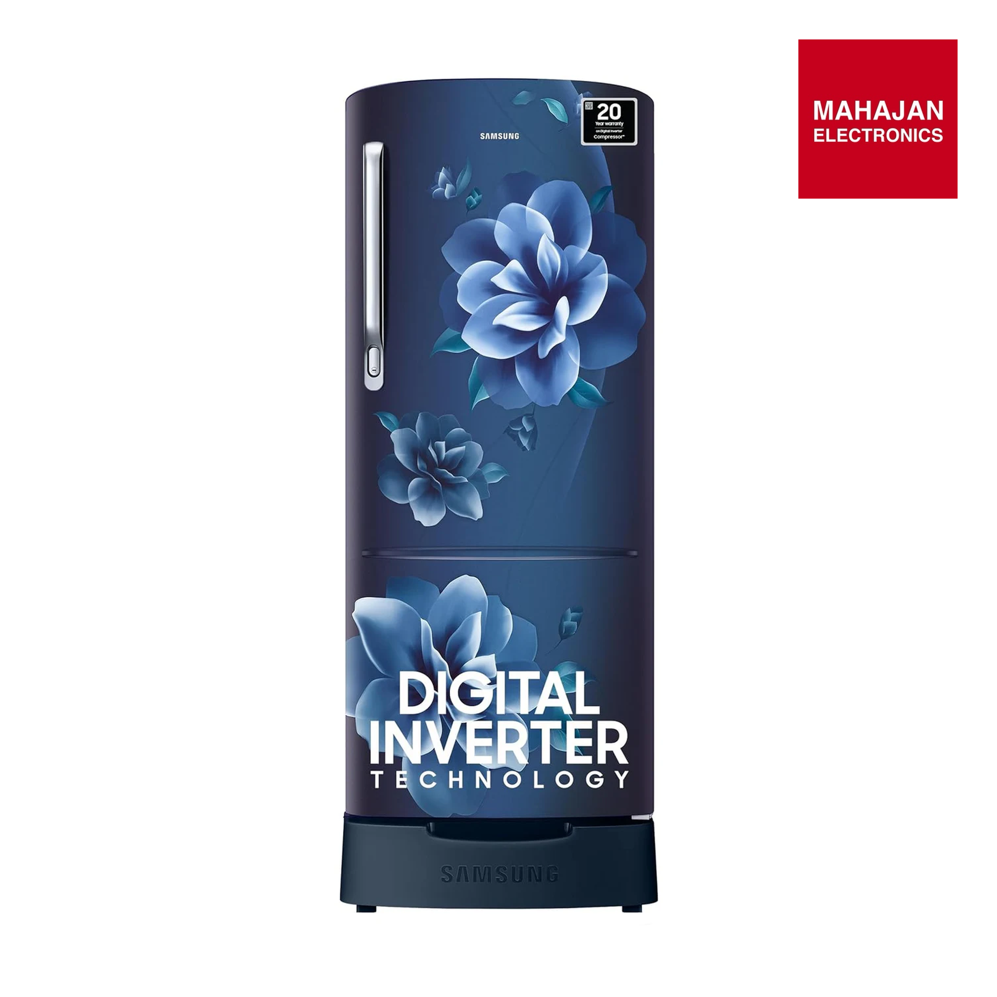 Samsung 223L 3 Star Inverter Direct-Cool Single Door Refrigerator Appliance (RR24C2823CU/NL,Camellia Blue) Base Stand Drawer Mahajan electronics online