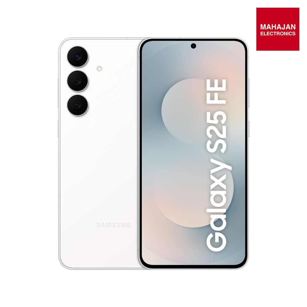 Samsung Galaxy S25 FE 5G Smartphone with Galaxy AI (White, 8GB RAM, 512GB Storage), 12MP Front Camera, ProVisual Engine, Long Battery Life Samsung – Mahajan Electronics Online.