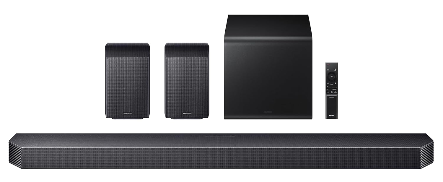Samsung HW-Q930F/XL 580 W True 9.1.4 ch Full Surround Soundbar with Wireless Dolby Atmos | Center-Up-Side-Front Wide-Firing Speakers | Alexa | Wi-Fi | HDMI ARC | Optical in | Bluetooth ( Titan Black) Mahajan Electronics Online
