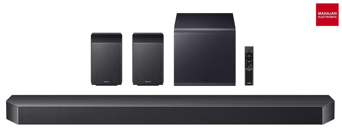 Samsung HW-Q990H/XL,Titan Black 756 W True 11.1.4 ch Full Surround Soundbar with Wireless Dolby Atmos | Center-Up-Side-Front Wide-firing Speakers | Alexa | Wi-Fi | HDMI eARC | Optical In | Bluetooth โ Mahajan Electronics Online.