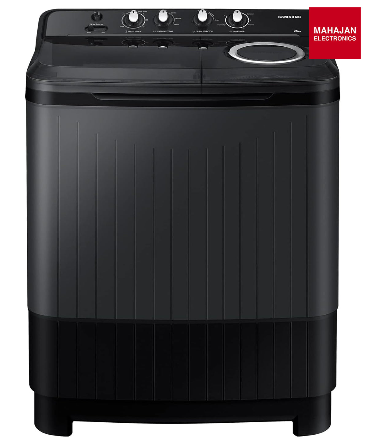 Samsung WT75B3200GD/TL 7.5 Kg 5 Star Semi Automatic Top Load Washing Machine | Hexa Storm Pulsator, Air Turbo Drying – Mahajan Electronics Online.