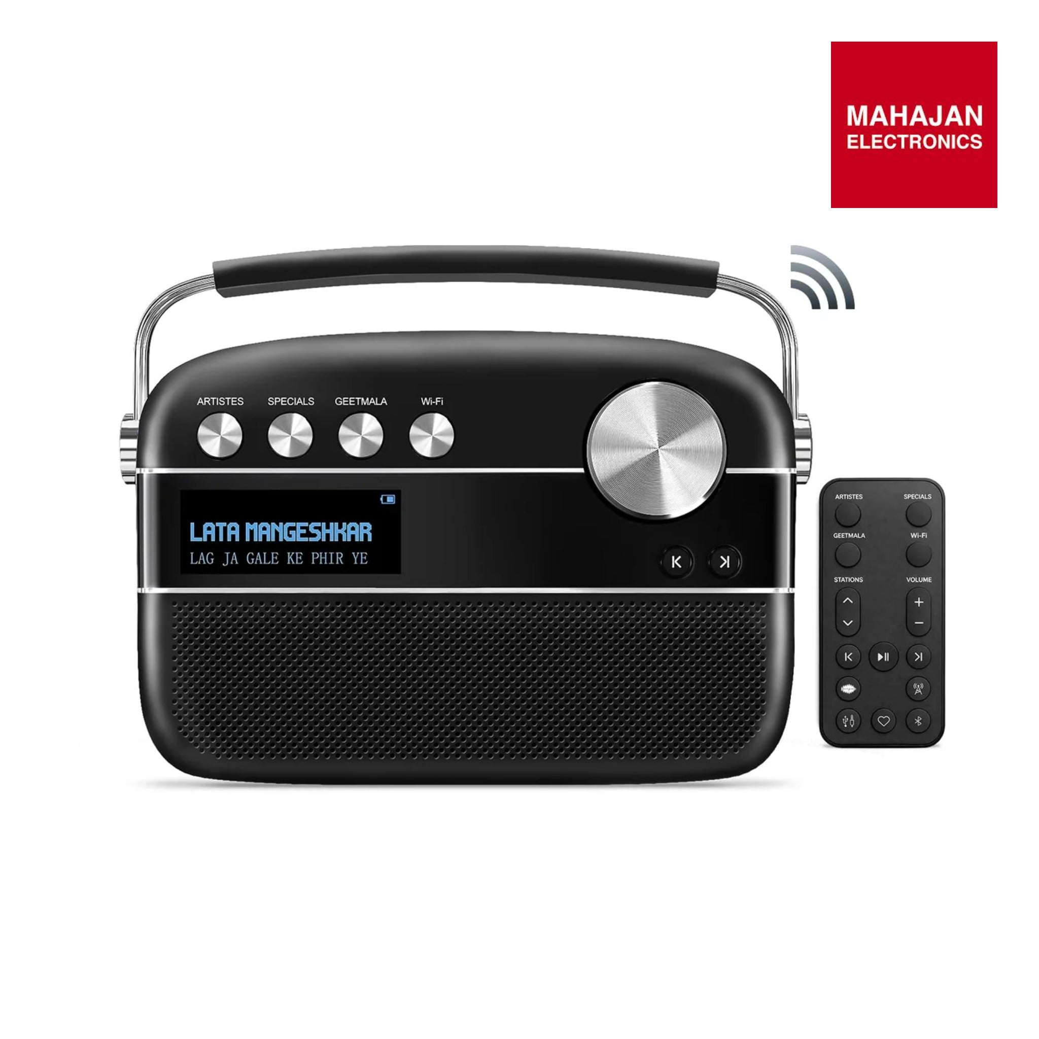 Saregama Carvaan 2.0 Hindi Portable Music Player 5000 Pre-Loaded Songs with Podcast, FM/BT/AUX (Classic Black)-Online Mahajan Electronics