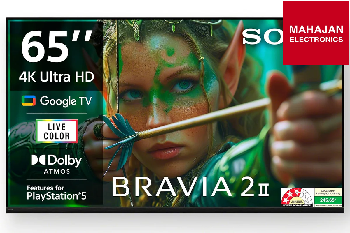 Sony K-65S25M2 65 Inch (164 cm) BRAVIA 2M2 Series 4K Ultra HD Smart LED Google TV with Dolby Atmos, 4K Processor X1, Google Assistant & Apple AirPlay – 2025 Model | Buy Online at Best Price | Mahajan Electronics