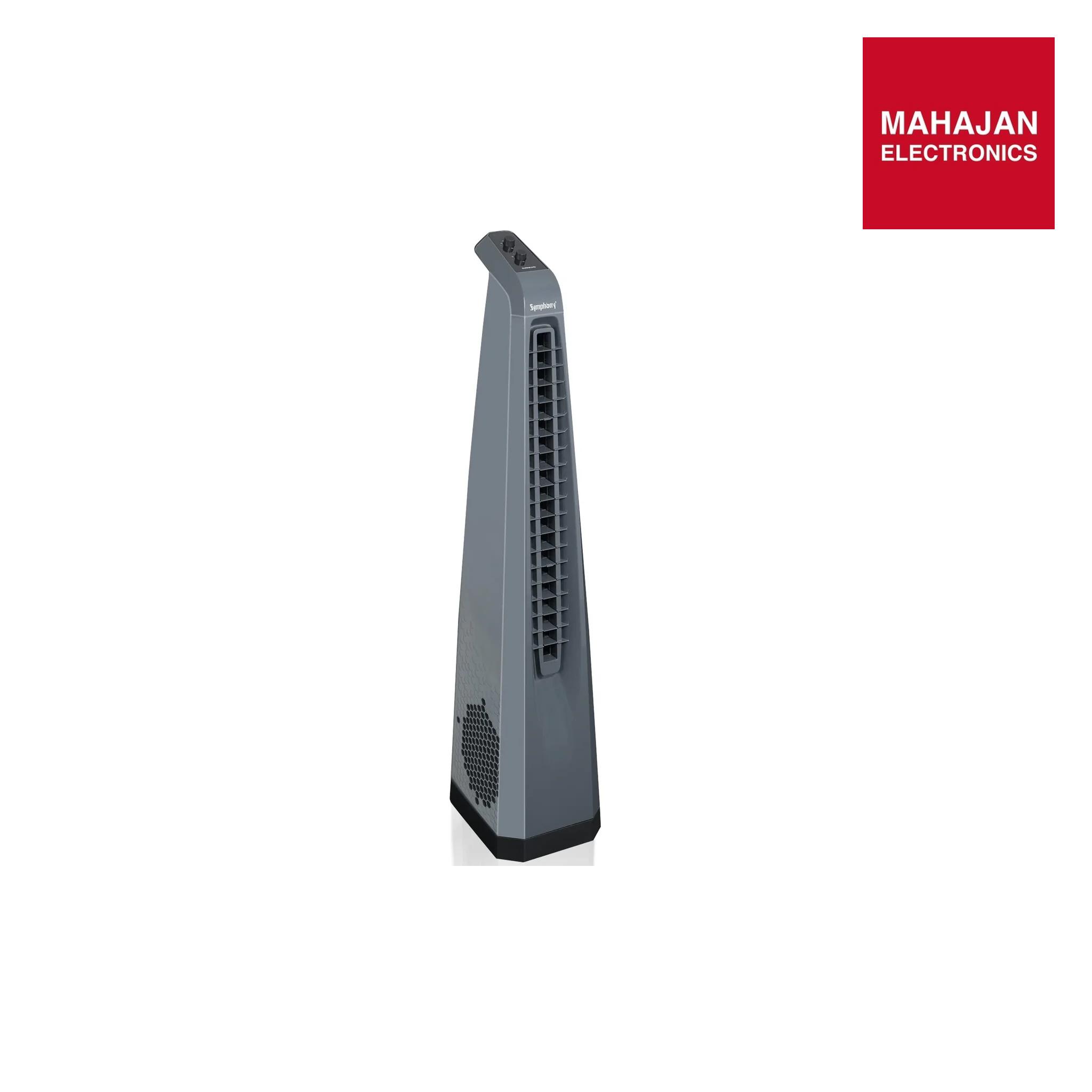 Symphony Surround Bladeless Tower Fan for Room & Office | High-Speed with Swivel Action & Simple Knob Control | Low Power Consumption | 1 Year Warranty | Grey Mahajan Electronics Online