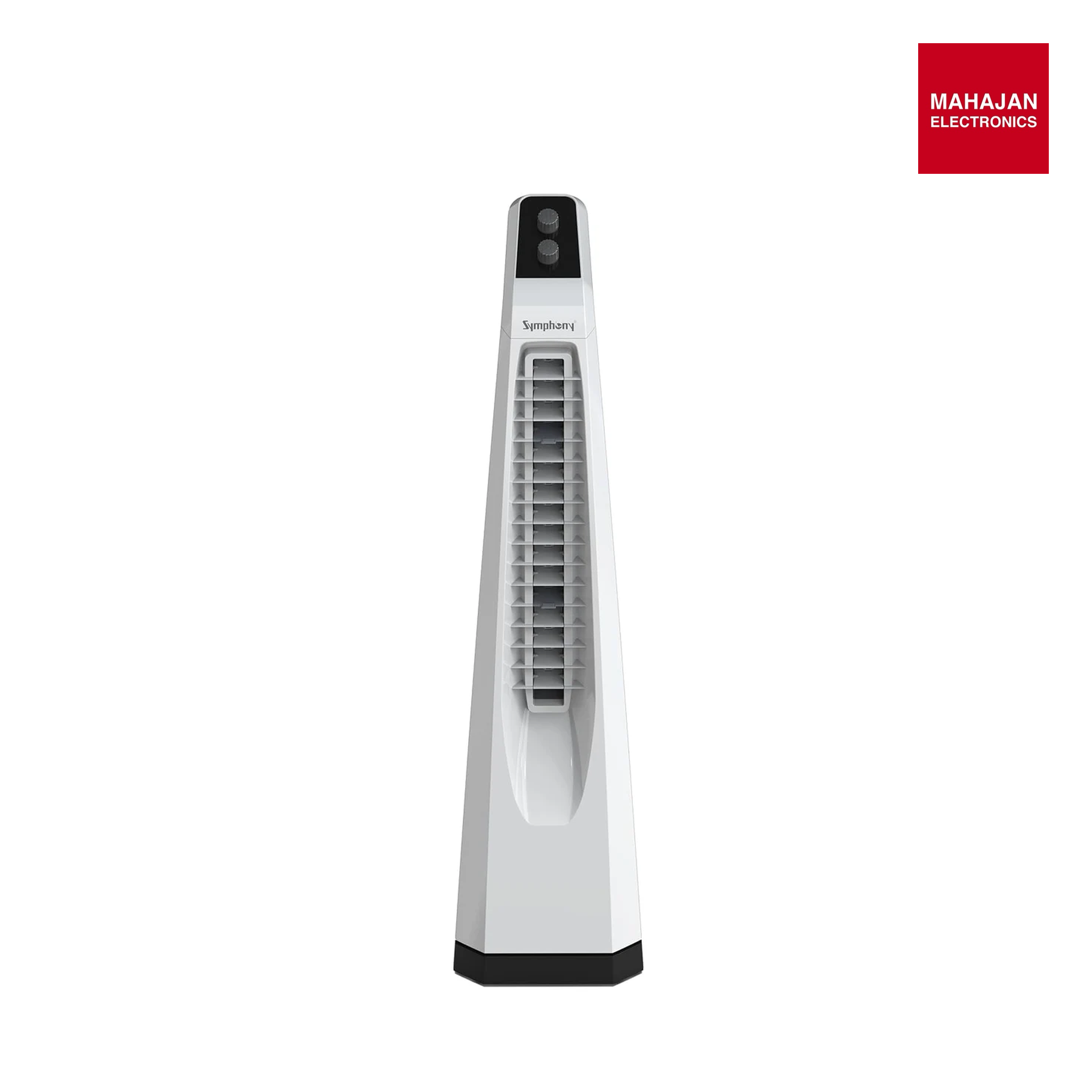 Symphony Surround JR Bladeless Tower Fan for Room | Quiet Personal Fan for Home & Office with 90° Oscillation & Turbo Throw | Knob Control | 1 Year Warranty | White Mahajan Electronics Online