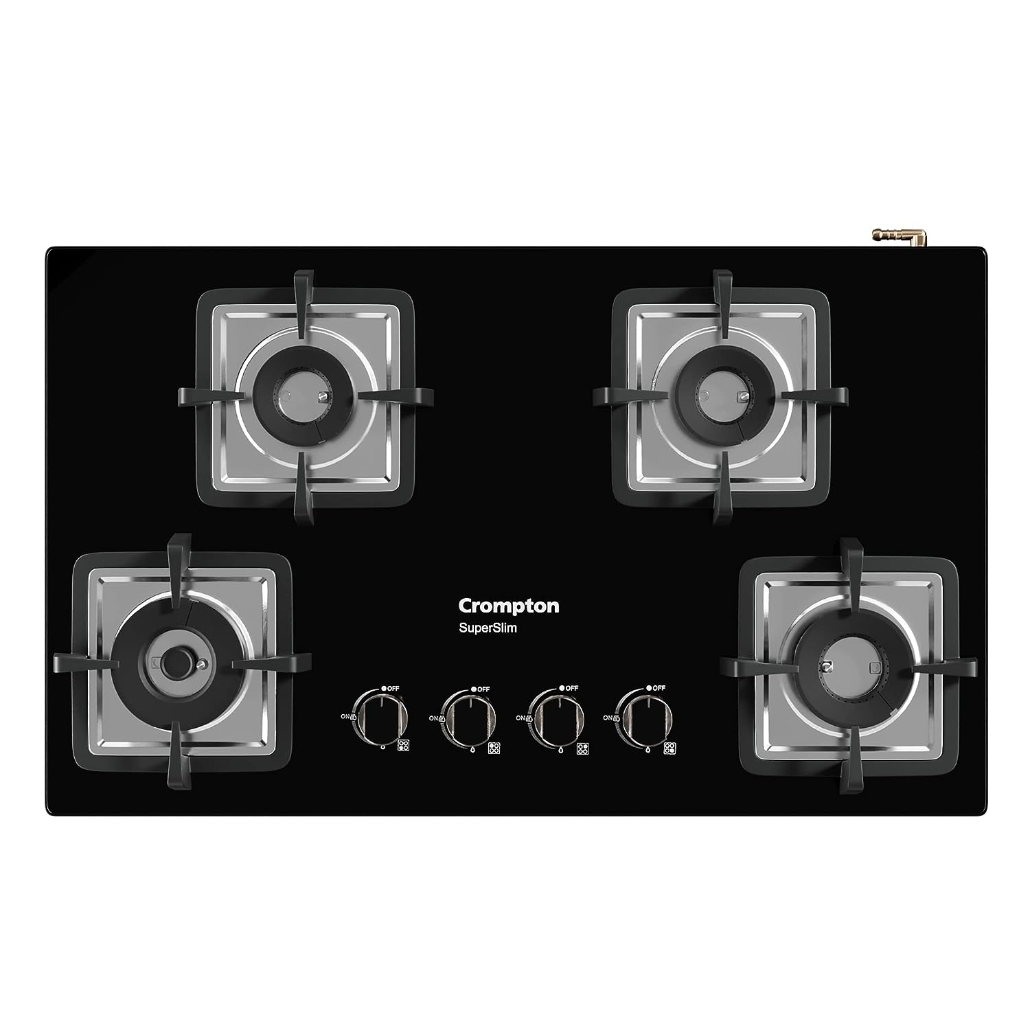 Crompton TAB-SUHB784-MBL SuperSlim Hobs HalfBrass 78cm 4 Burners Midnight Black - Mahajan Electronics Online