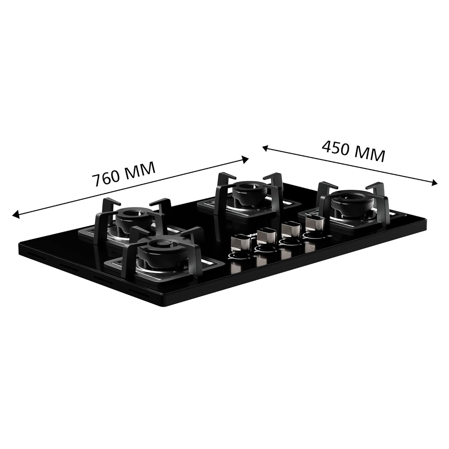 Crompton TAB-SUHB784-MBL SuperSlim Hobs HalfBrass 78cm 4 Burners Midnight Black - Mahajan Electronics Online