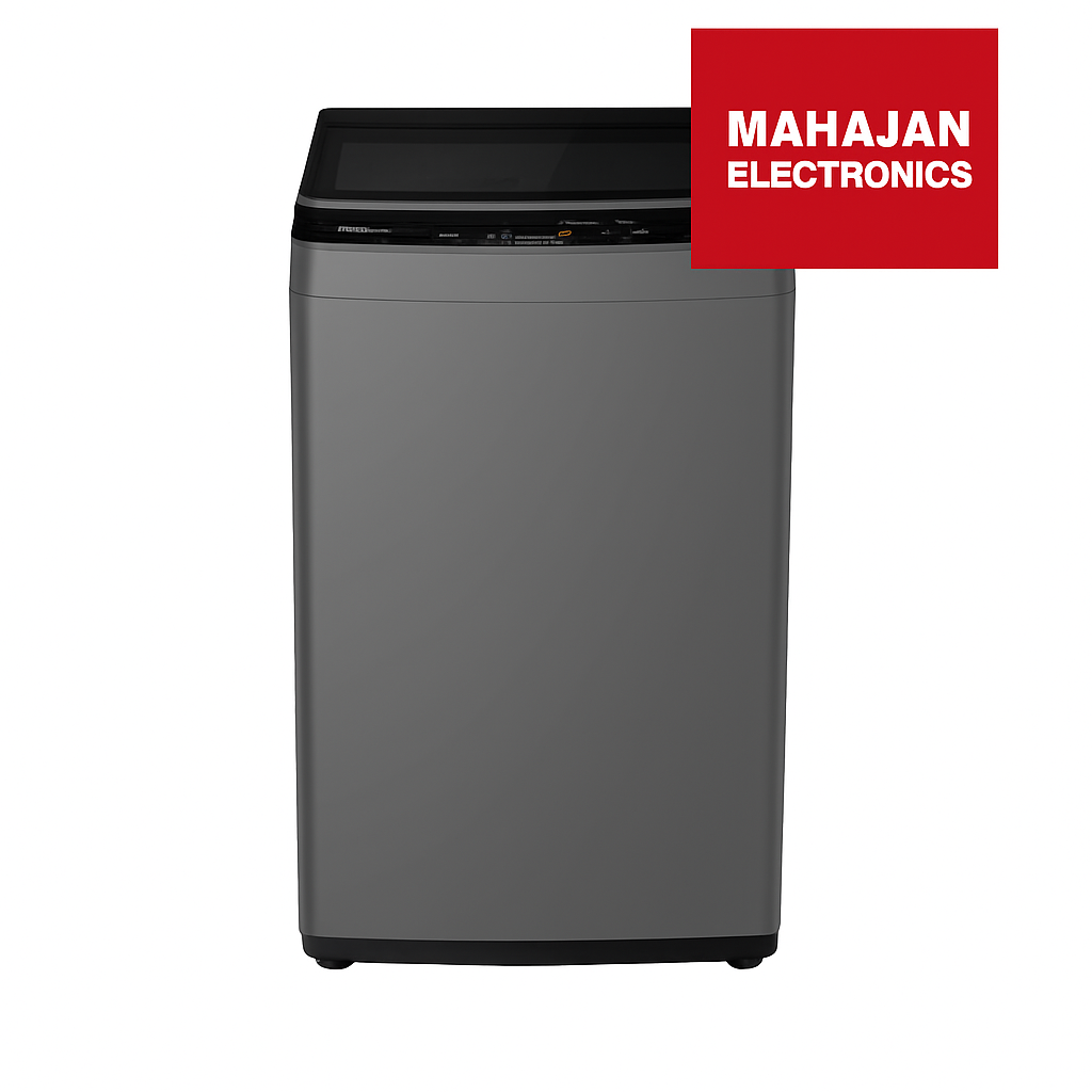 Gray appliance with Mahajan Electronics logo on a white background