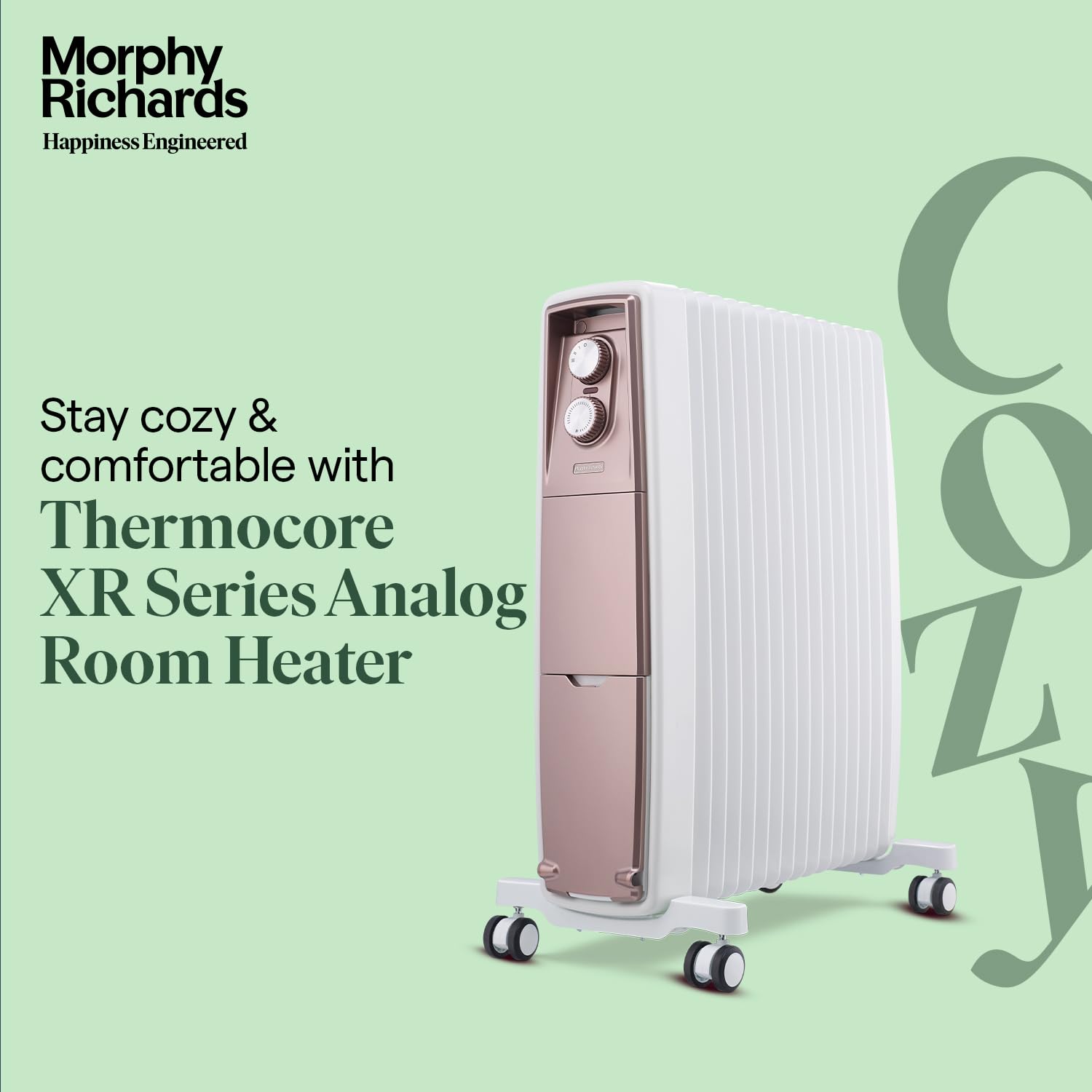 Morphy Richards Thermocore Xr Analog 15 Fins Oil Free Radiator Room Heater|2000 W| Digital Zero Oil Radiators With 2 Copper Heating Element|4-Yr Warranty - Mahajan Electronics Online