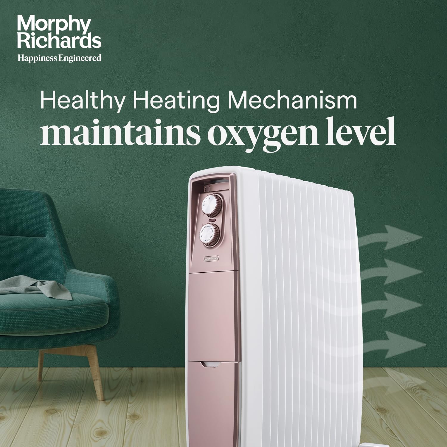 Morphy Richards Thermocore Xr Analog 15 Fins Oil Free Radiator Room Heater|2000 W| Digital Zero Oil Radiators With 2 Copper Heating Element|4-Yr Warranty - Mahajan Electronics Online