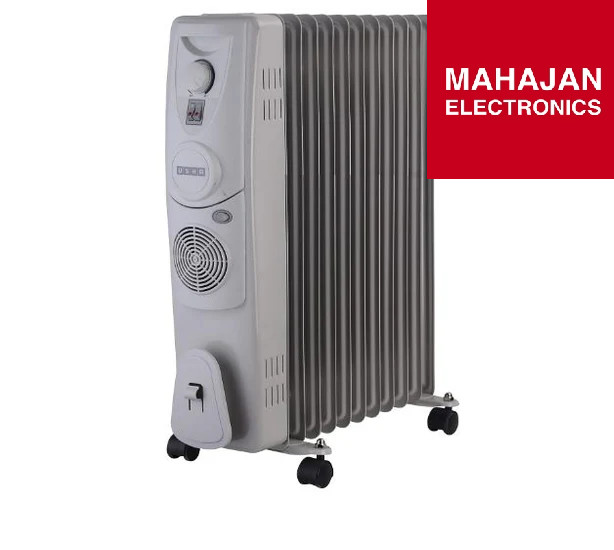Usha OFR 4211 F PTC 11-Fin 2900 W Oil-Filled Radiator Room Heater with Fan (White/Grey)