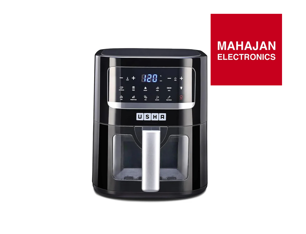 Usha Smart Air Fryer 4.5L | 10-in-1 Functions | 10 Preset Menus | Turbo Air Circulation | Auto Pause/Start | 2-Stage Thermal Safety | 1350W