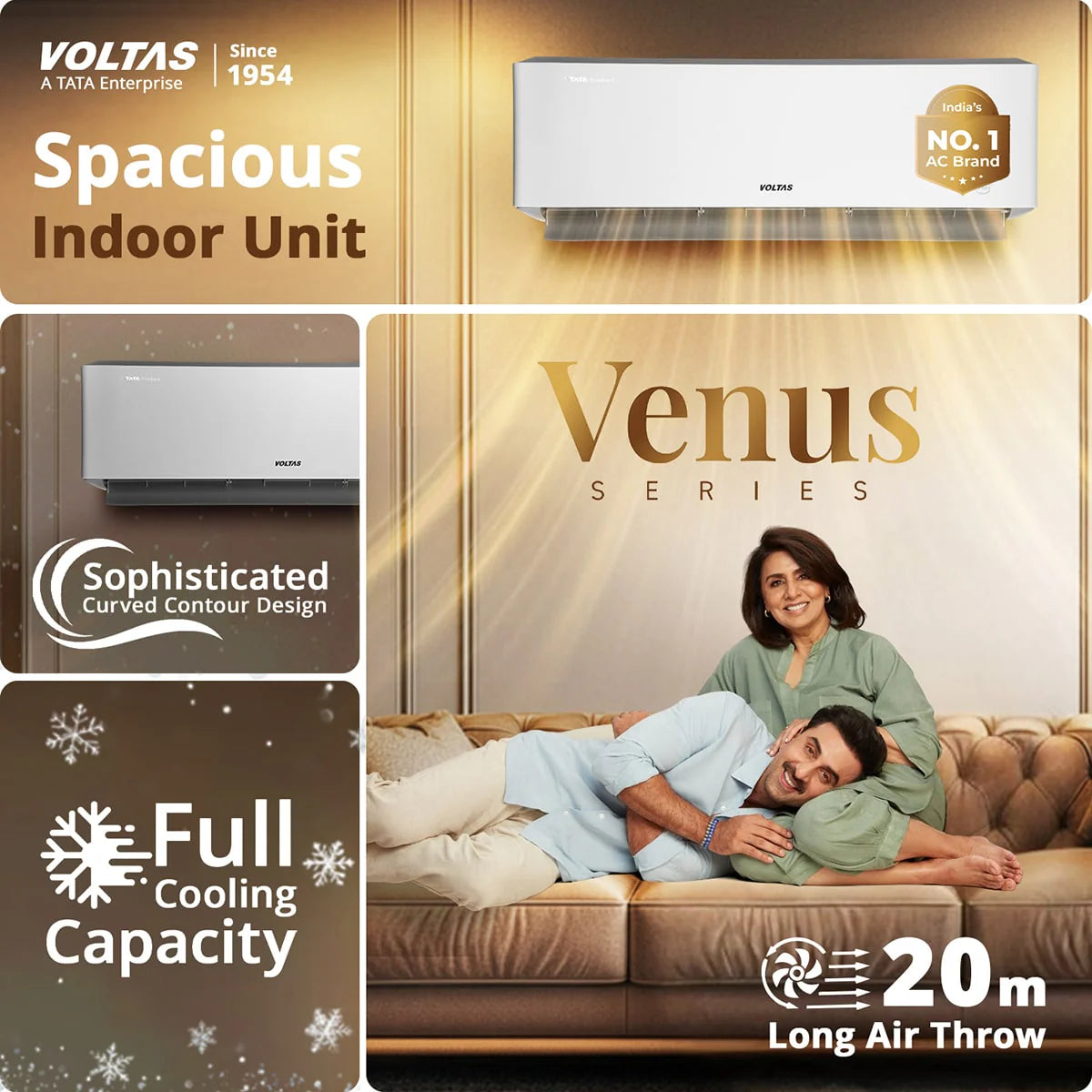 Voltas 243Inv Venus Luxe Adjustable Inverter AC (2026 Series) Heavy-Duty 1.5 Ton, 3 Star Split Ac-Online Mahajan Electronics