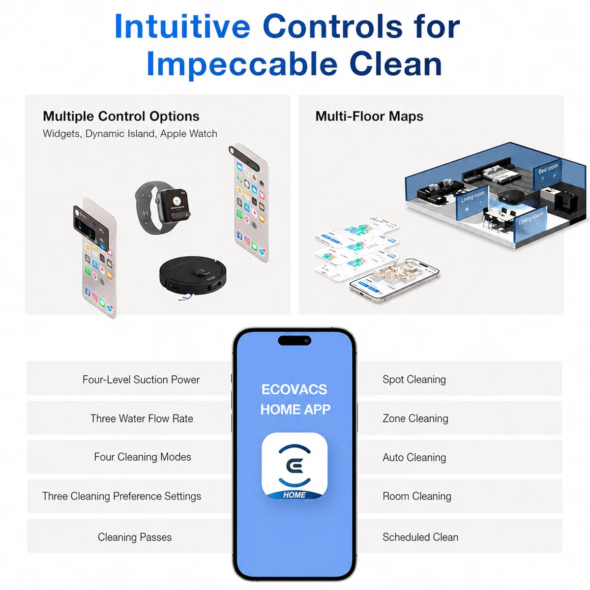 ECOVACS DEEBOT T30e OMNI 2-in-1 Robot Vacuum Cleaner & Mop | 25,000 Pa Suction | Self-Empty & Self-Wash Omni Station | ZeroTangle 3.0 | 9mm Auto Mop Lift | 300+ Min Runtime | Black-Online Mahajan Electronics