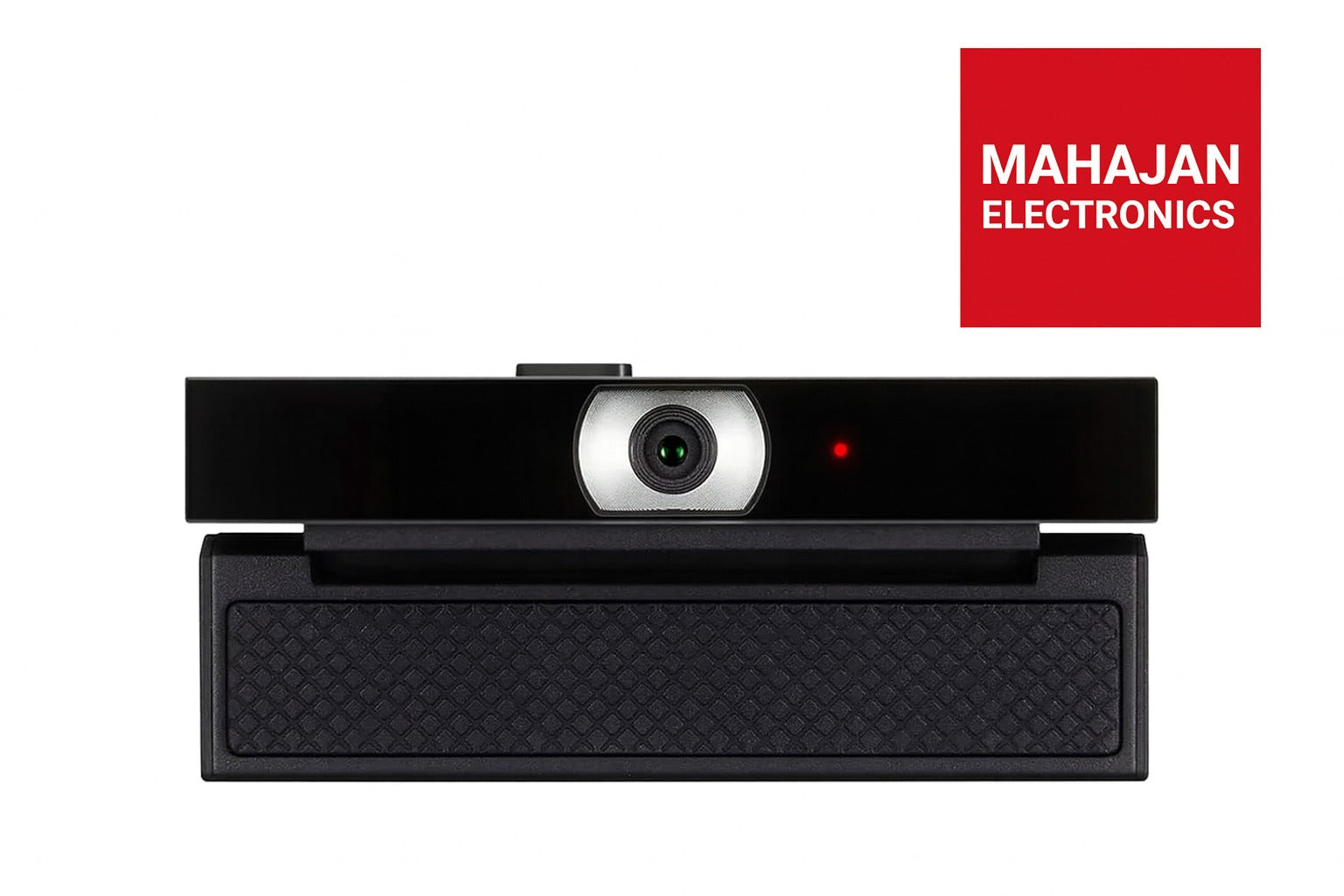 Black webcam with MAHAJAN ELECTRONICS logo on a white background